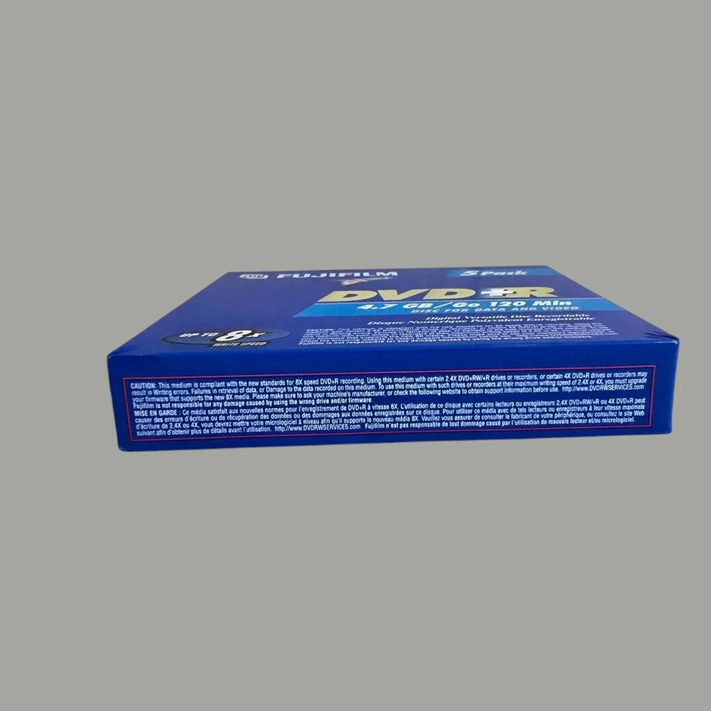 NEW Sealed 5-Pack Fujifilm Blank Media DVD+R 120 Min 4.7GB for Data & Video